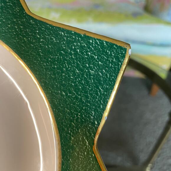 Vietri (Italy)Green Gold Star Accent Dessert Plate - Picture 12 of 16